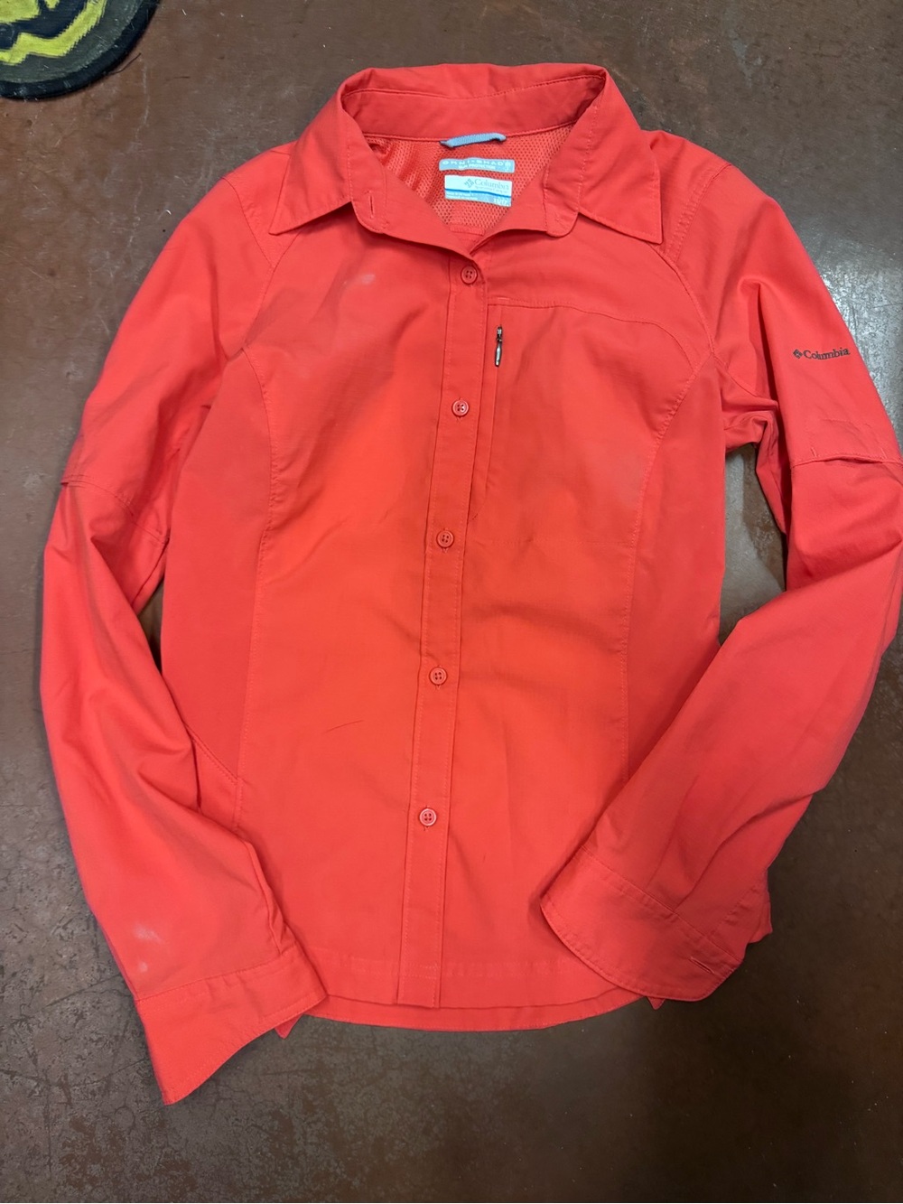 Columbia Women’s Orange Button-Down Outdoor Shirt